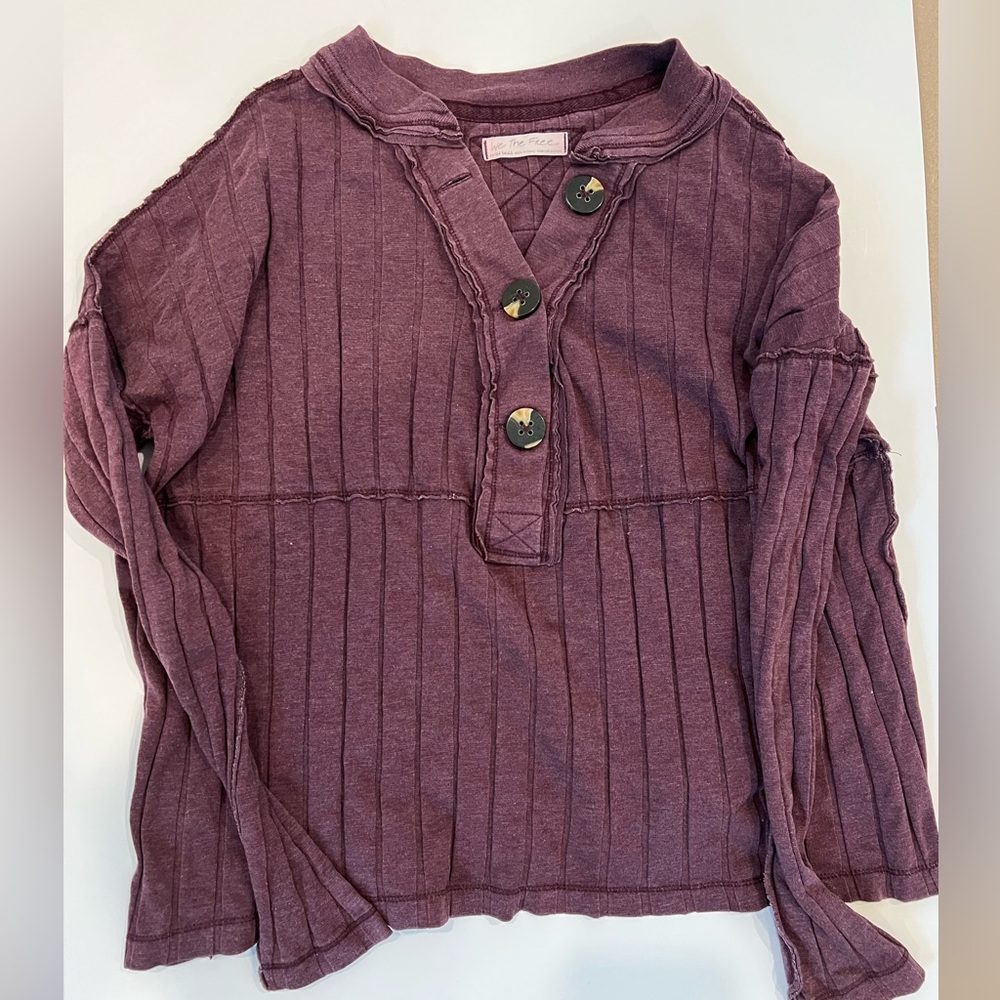 We The Free Kids Plum Buttoned Sweater